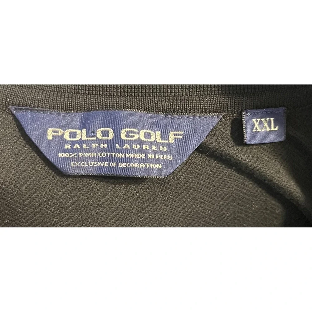 Ralph Lauren Polo Golf Polo Shirt Mens 2XL‎ Black Pima Cotton Short Sleeve